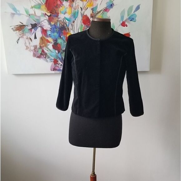 Behnaz Sarafpour Velvet 3/4 Sleeve Jacket - Picture 3 of 7